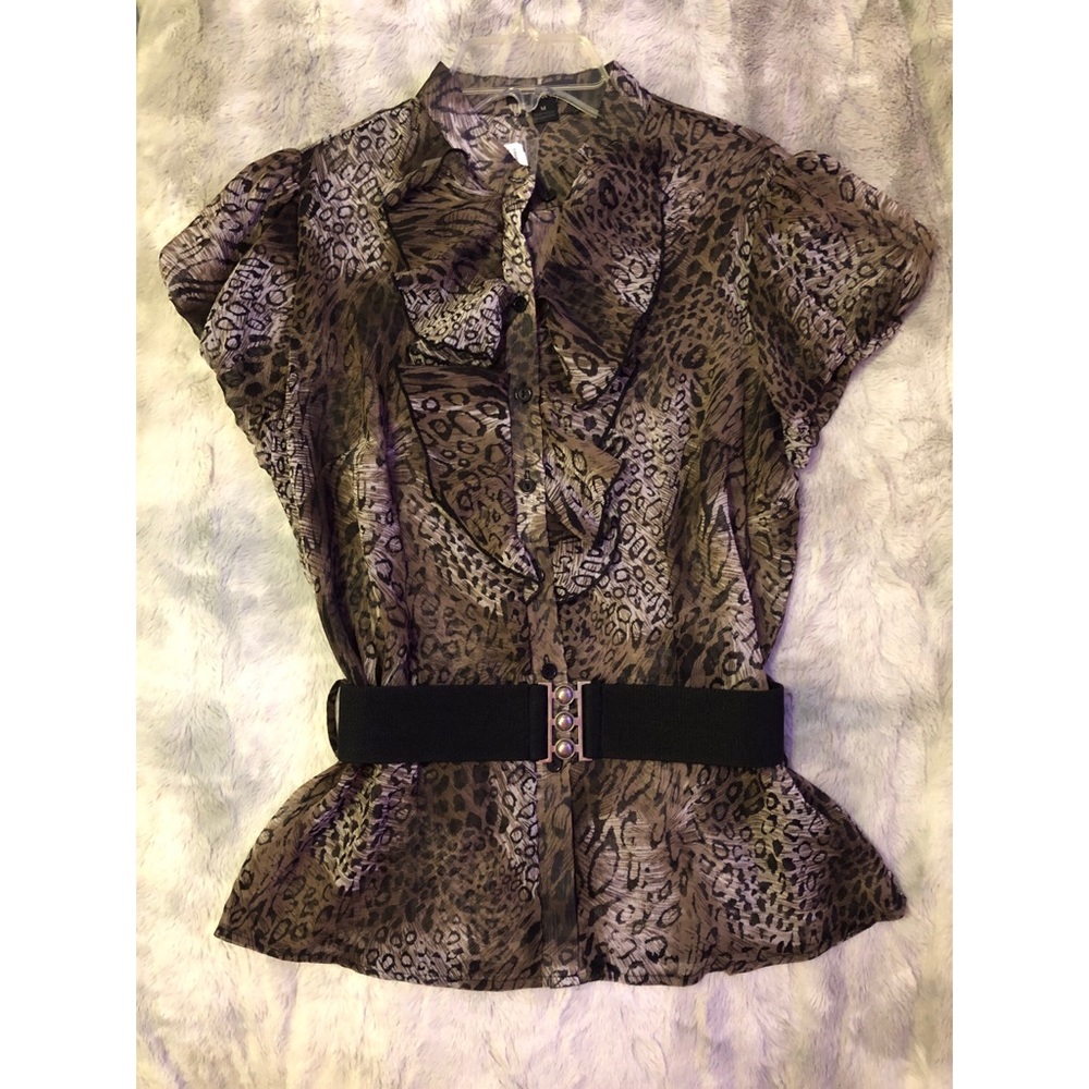 Leopard Blouse w/ Belt